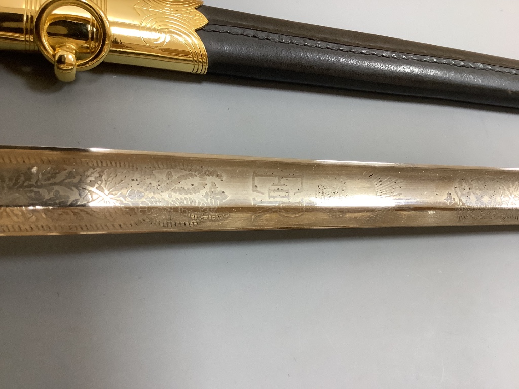 A QEII 1827 pattern naval officer's sword, Crown Swords, England